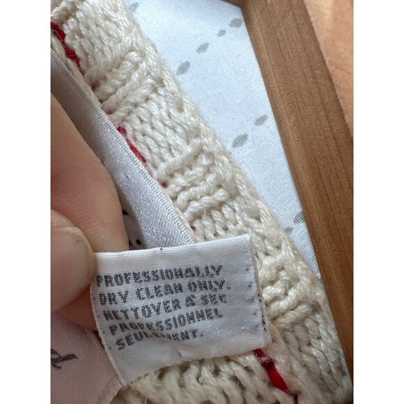 Marisa Christina Womens Hand-Knit Sweater Golf Vtg Argyle Cotton Blend Vtg RARE - Picture 5 of 12